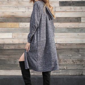 Z AVENUE USA Grey hooded duster with pockets size M